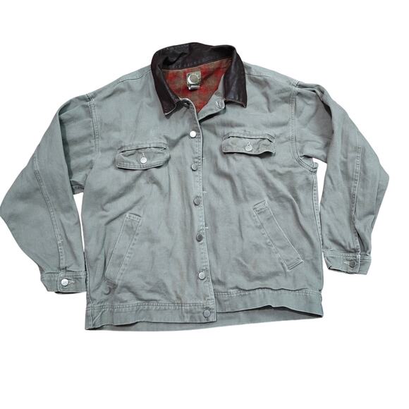Vintage Marlboro Men's Grey Khaki Denim Barn Coat Xlarge - Picture 1 of 3